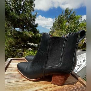 Madewell Regan Pull On Boots Womens 6.5 Chelsea Booties 2.5" Brown Leather